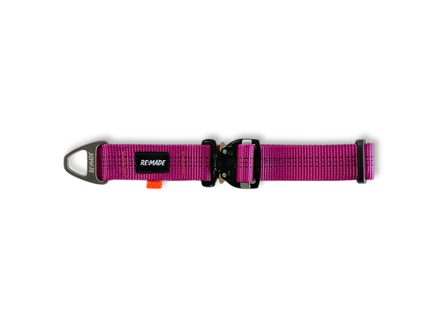 Re:Made Summit Dog Collar, Beal® Climbing Webbing | Pink & Black