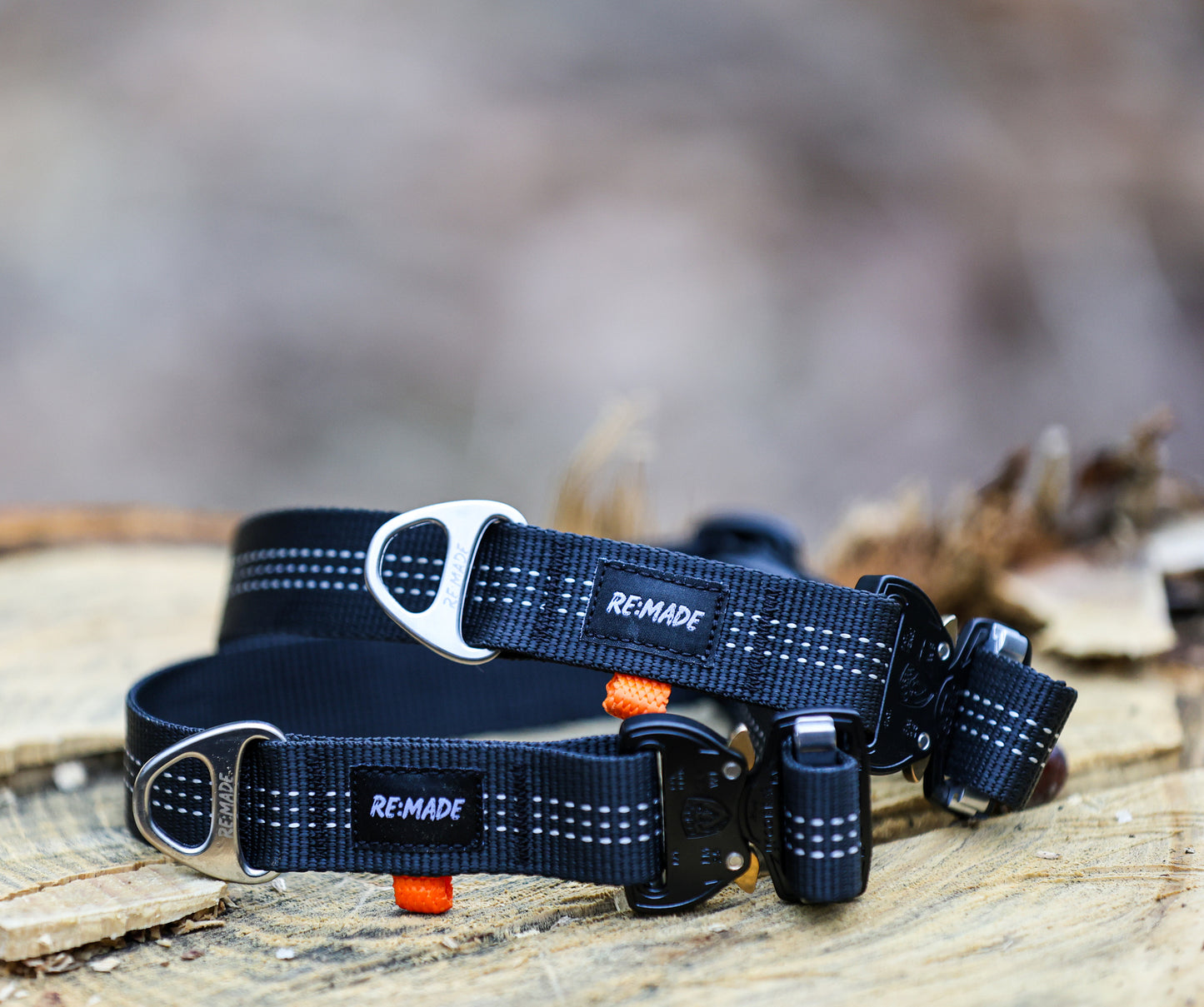 Re:Made Summit Dog Collar, Beal® Climbing Webbing | Green & Black