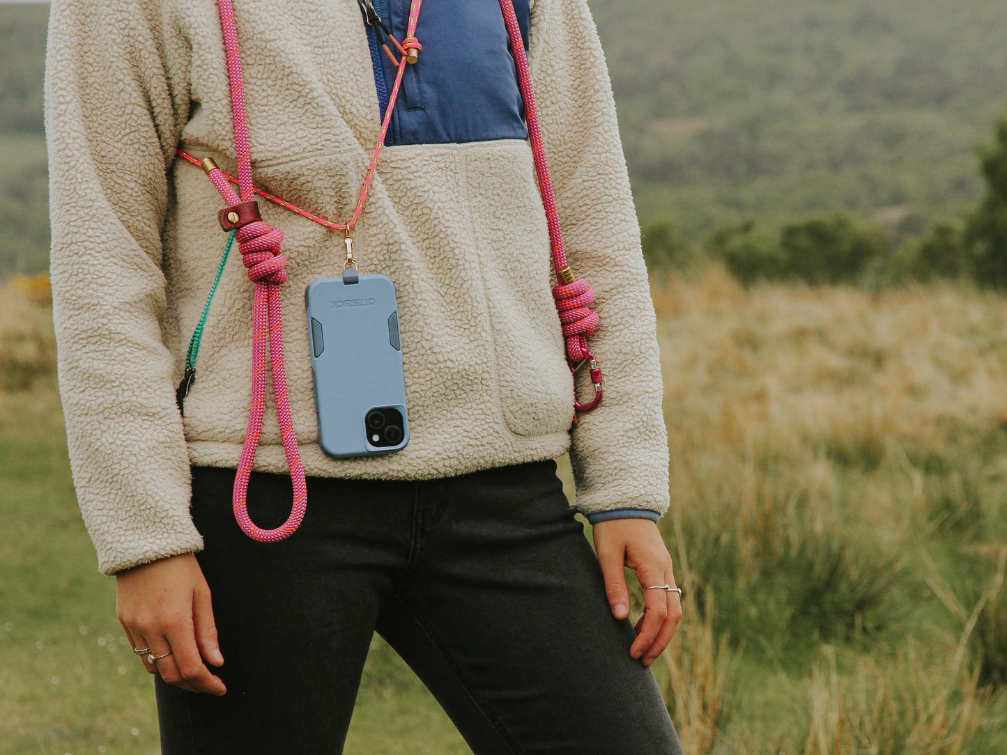Re:Made Explorer Phone Sling, Beal® Climbing Cord | Catbells Pink