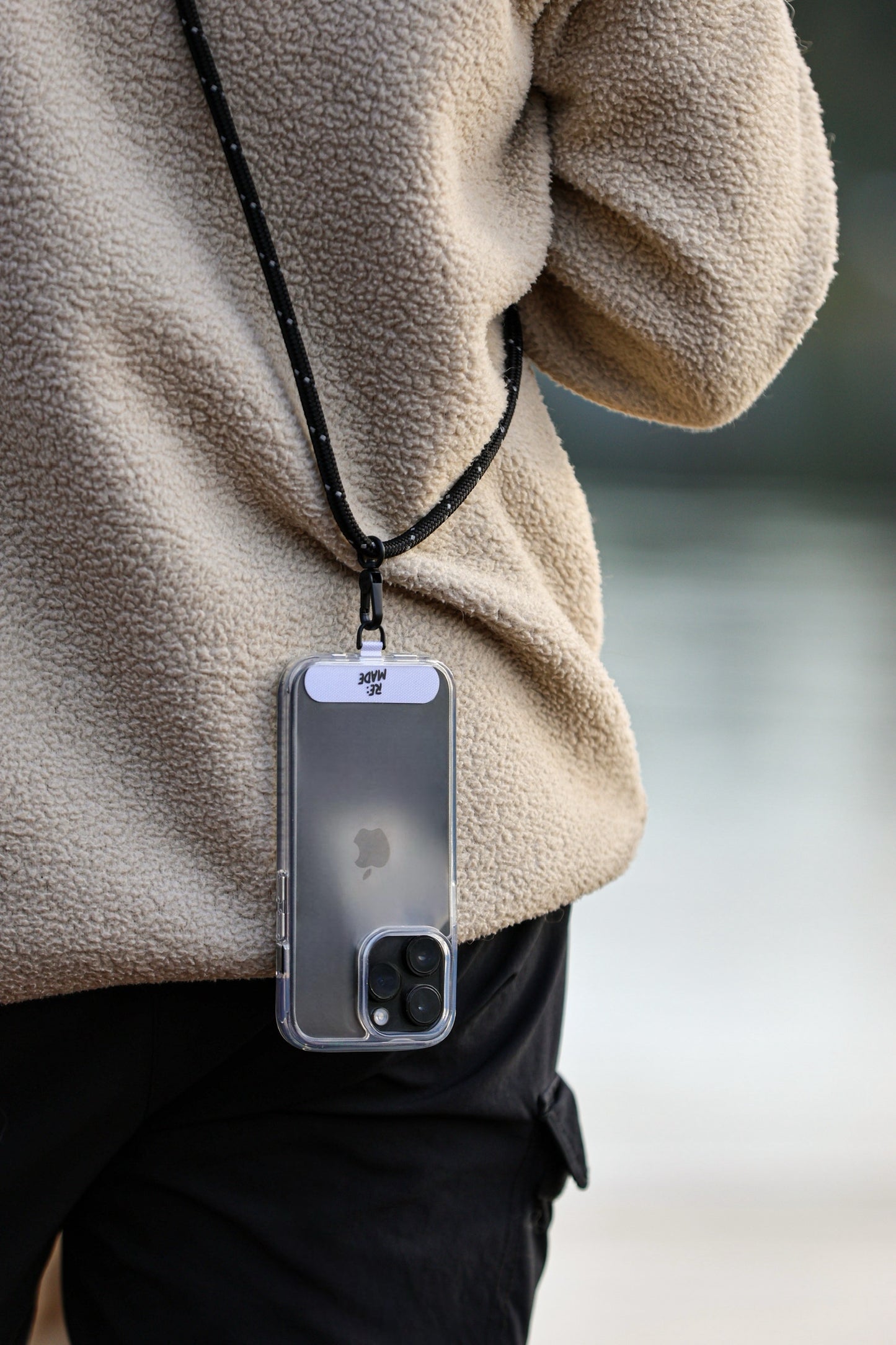 Re:Made Explorer Phone Sling, Tendon® Climbing Cord | Reflective Black