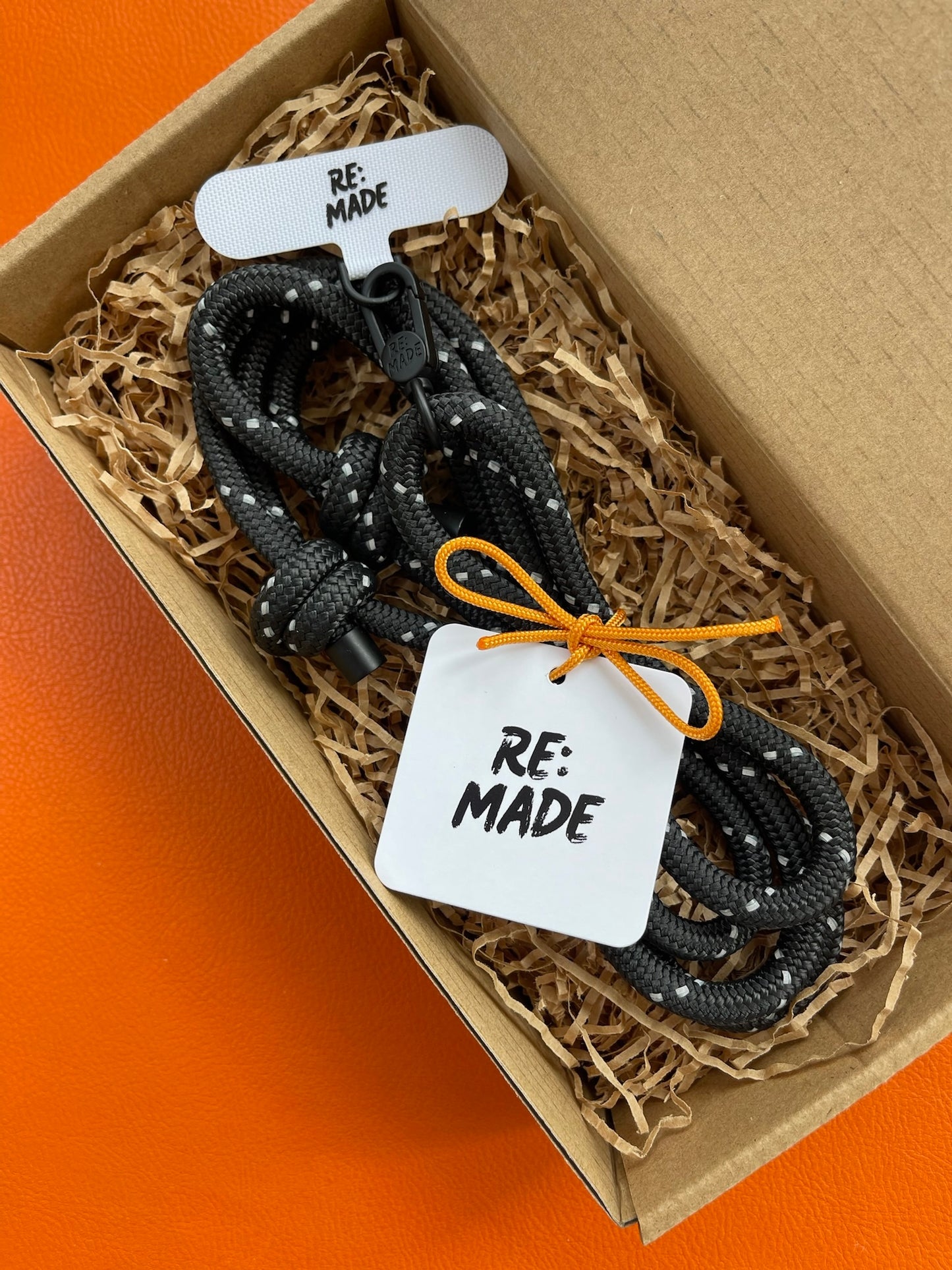 Re:Made Explorer Phone Sling, Tendon® Climbing Cord | Reflective Black