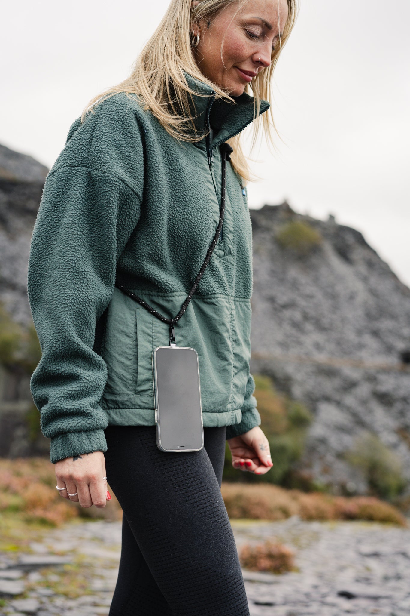 Re:Made Explorer Phone Sling, Tendon® Climbing Cord | Reflective Black