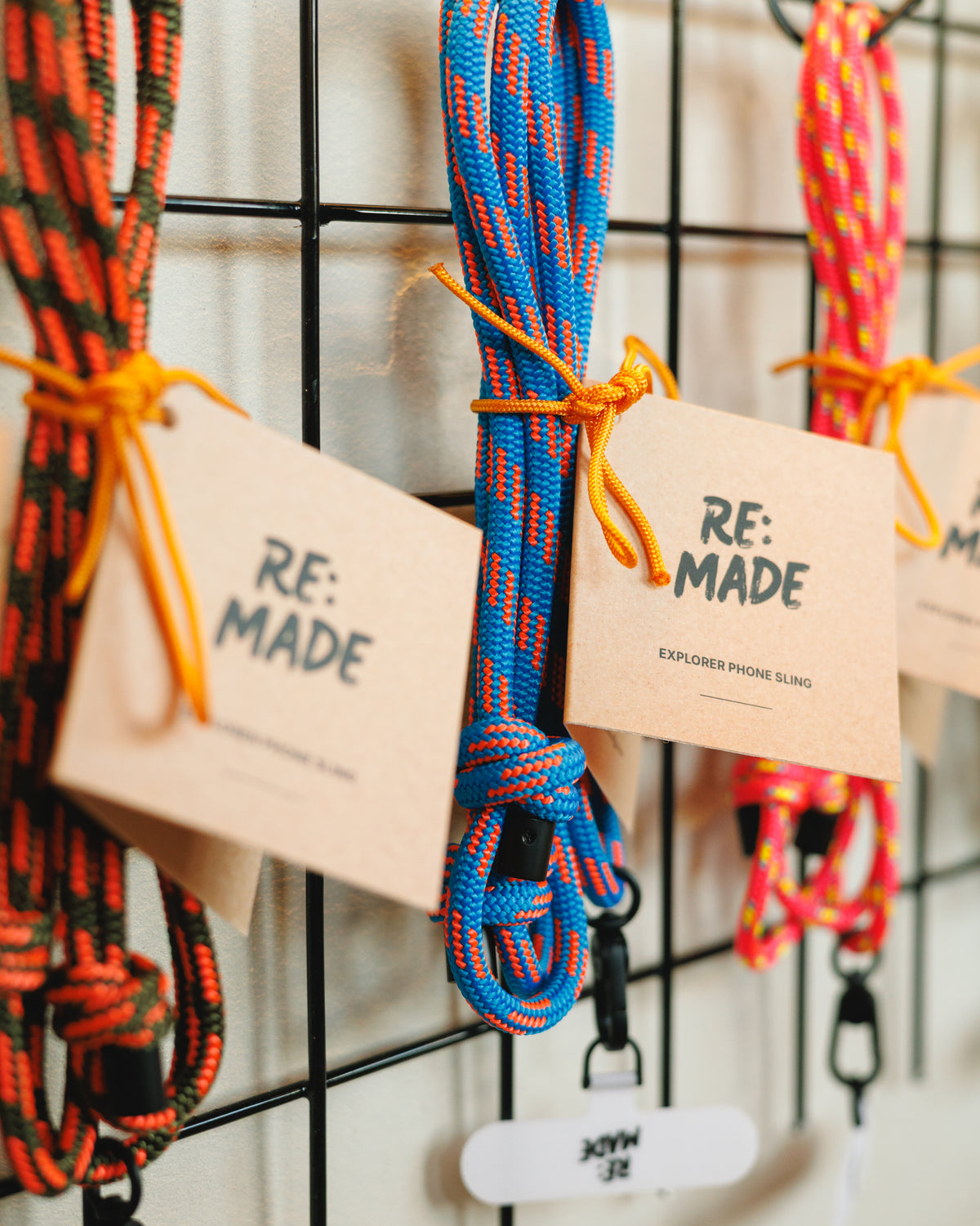 Borrowdale Ochre crossbody phone sling by Re:Made, handmade from Mammut climbing cord, additional product view