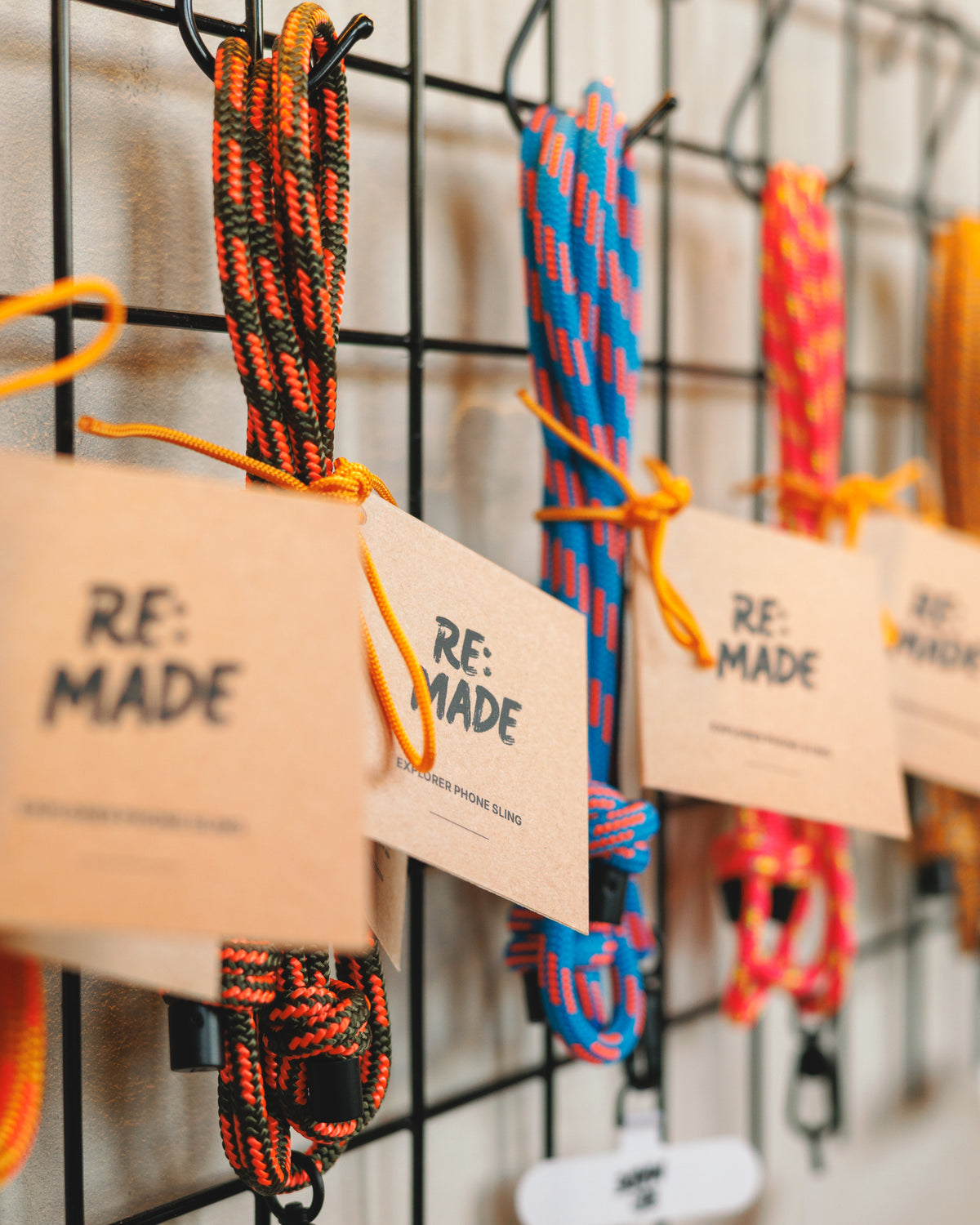 Borrowdale Ochre crossbody phone sling by Re:Made, handmade from Mammut climbing cord, additional product view