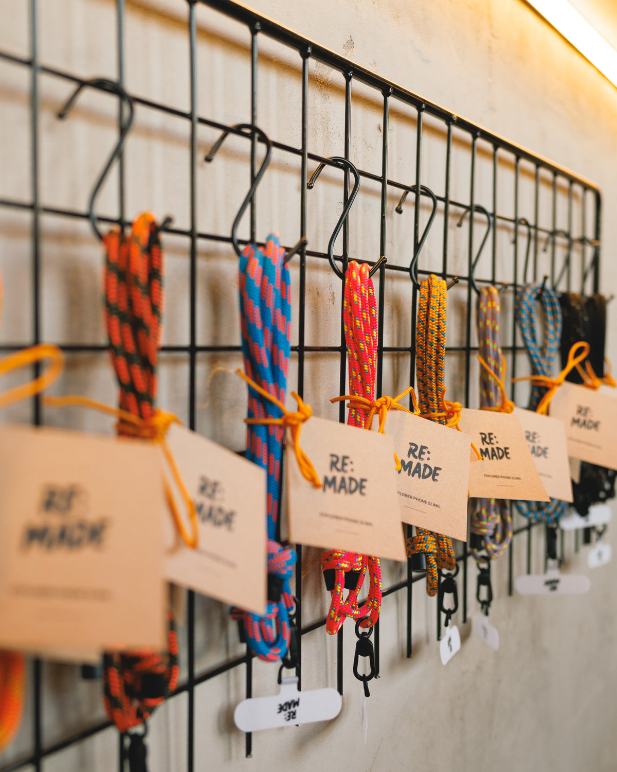 Borrowdale Ochre crossbody phone sling by Re:Made, handmade from Mammut climbing cord, additional product view