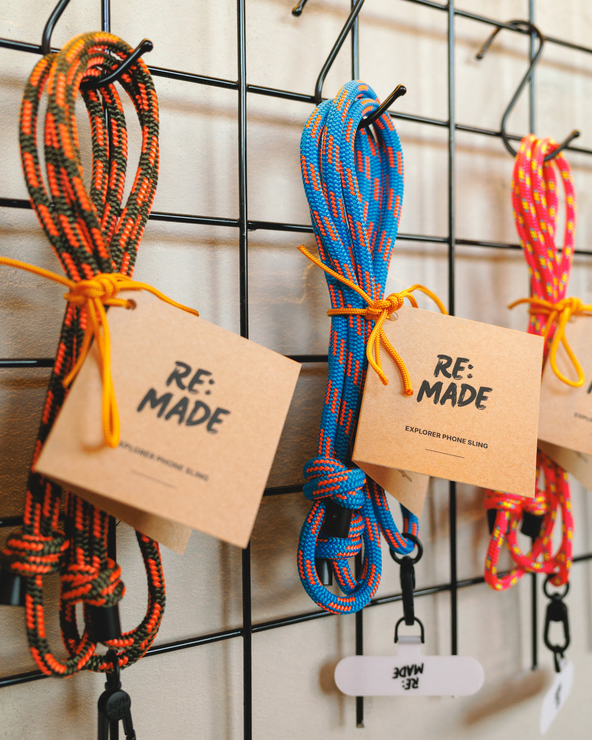 Borrowdale Ochre crossbody phone sling by Re:Made, handmade from Mammut climbing cord, additional product view