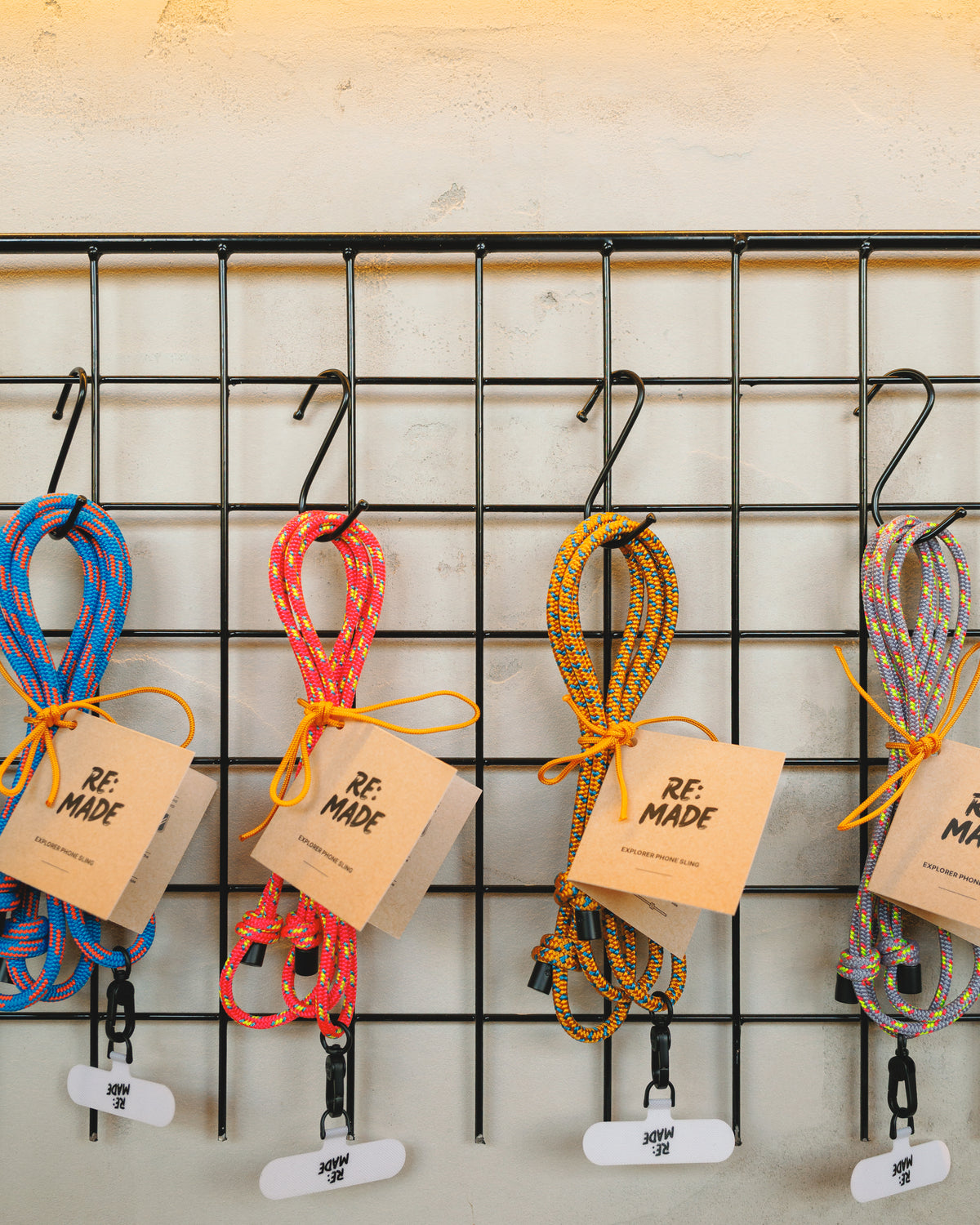 Catbells Pink crossbody phone sling by Re:Made, handmade from Beal climbing cord, additional product view