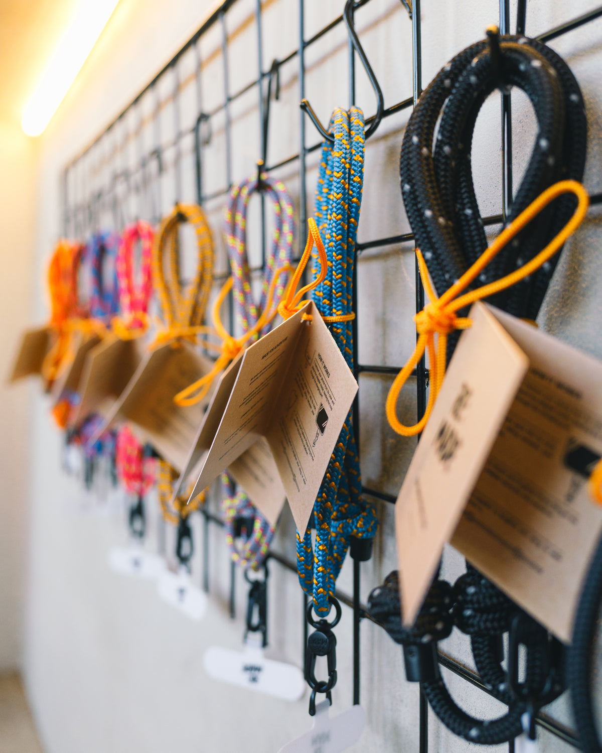Reflective Black crossbody phone sling by Re:Made, handmade from Tendon climbing cord, additional product view