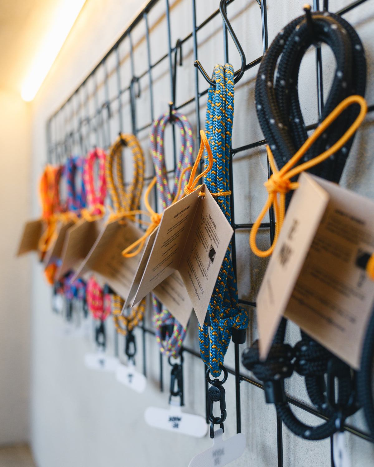 Blue crossbody phone sling by Re:Made, handmade from Tendon climbing cord, additional product view
