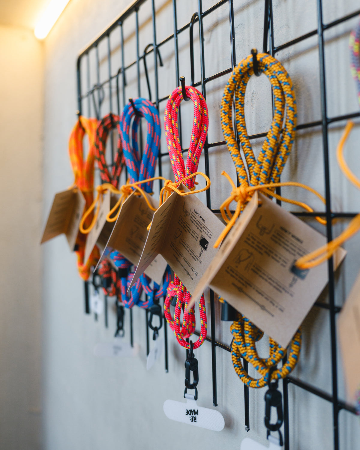 Catbells Pink crossbody phone sling by Re:Made, handmade from Beal climbing cord, additional product view