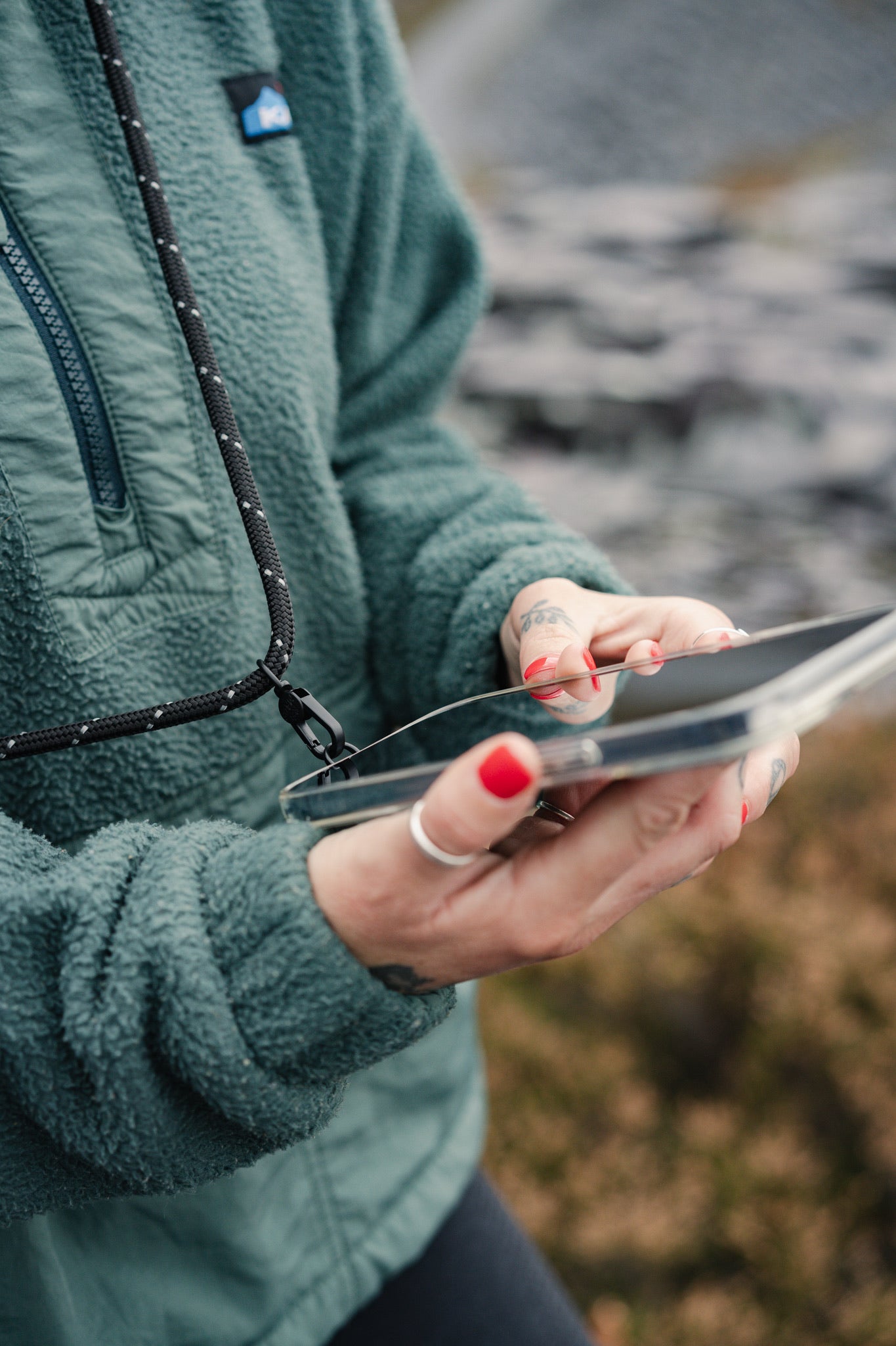 Re:Made Explorer Phone Sling, Tendon® Climbing Cord | Reflective Black