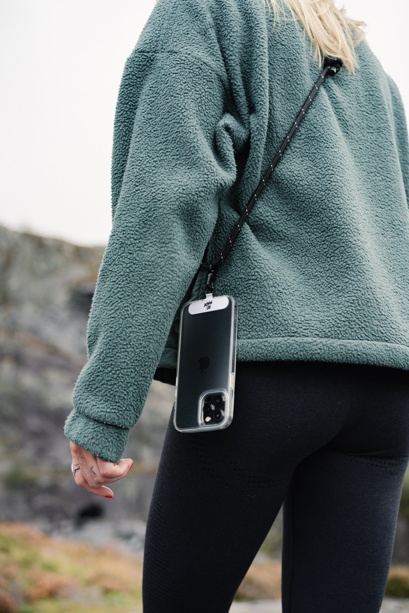 Re:Made Explorer Phone Sling, Tendon® Climbing Cord | Reflective Black