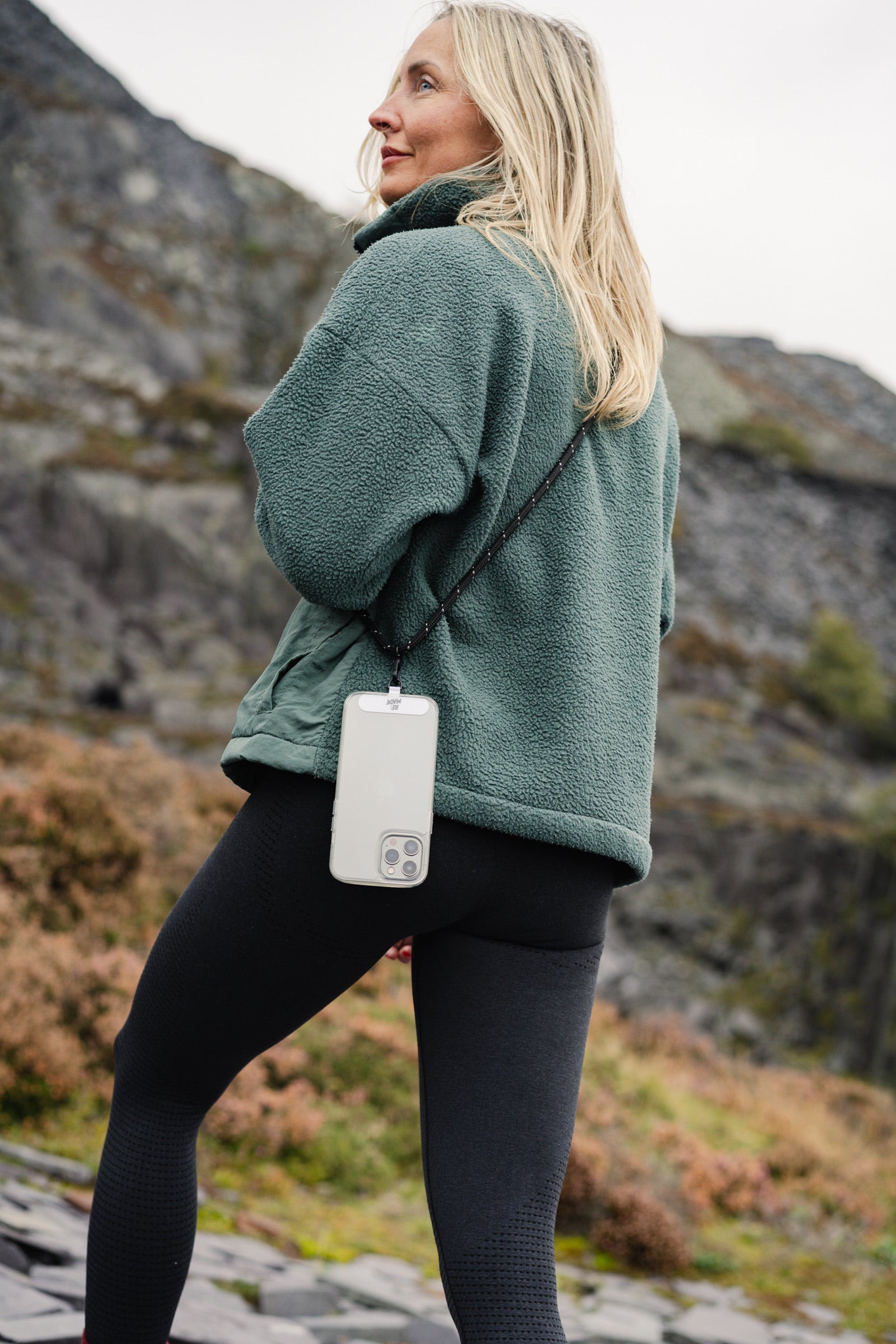 Re:Made Explorer Phone Sling, Tendon® Climbing Cord | Reflective Black