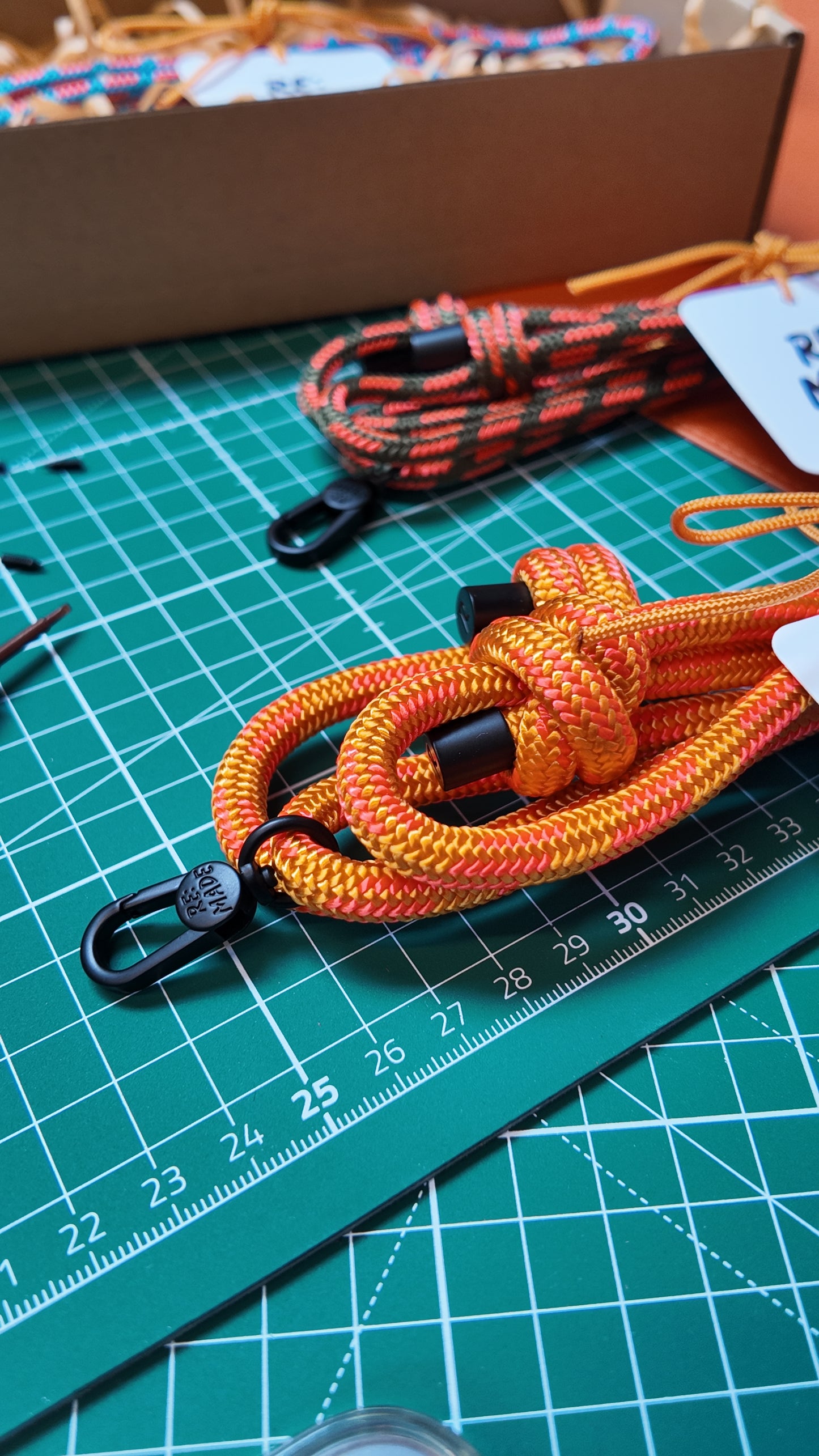 Adjustable Re:Made phone lanyard for iPhone and Android with strong climbing cord design