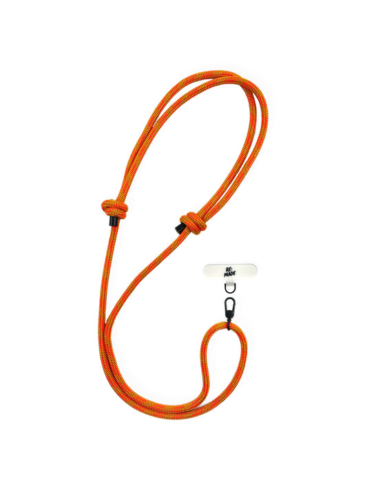 Re:Made Solstice Orange Explorer Phone Sling handmade using premium Mammut climbing cord